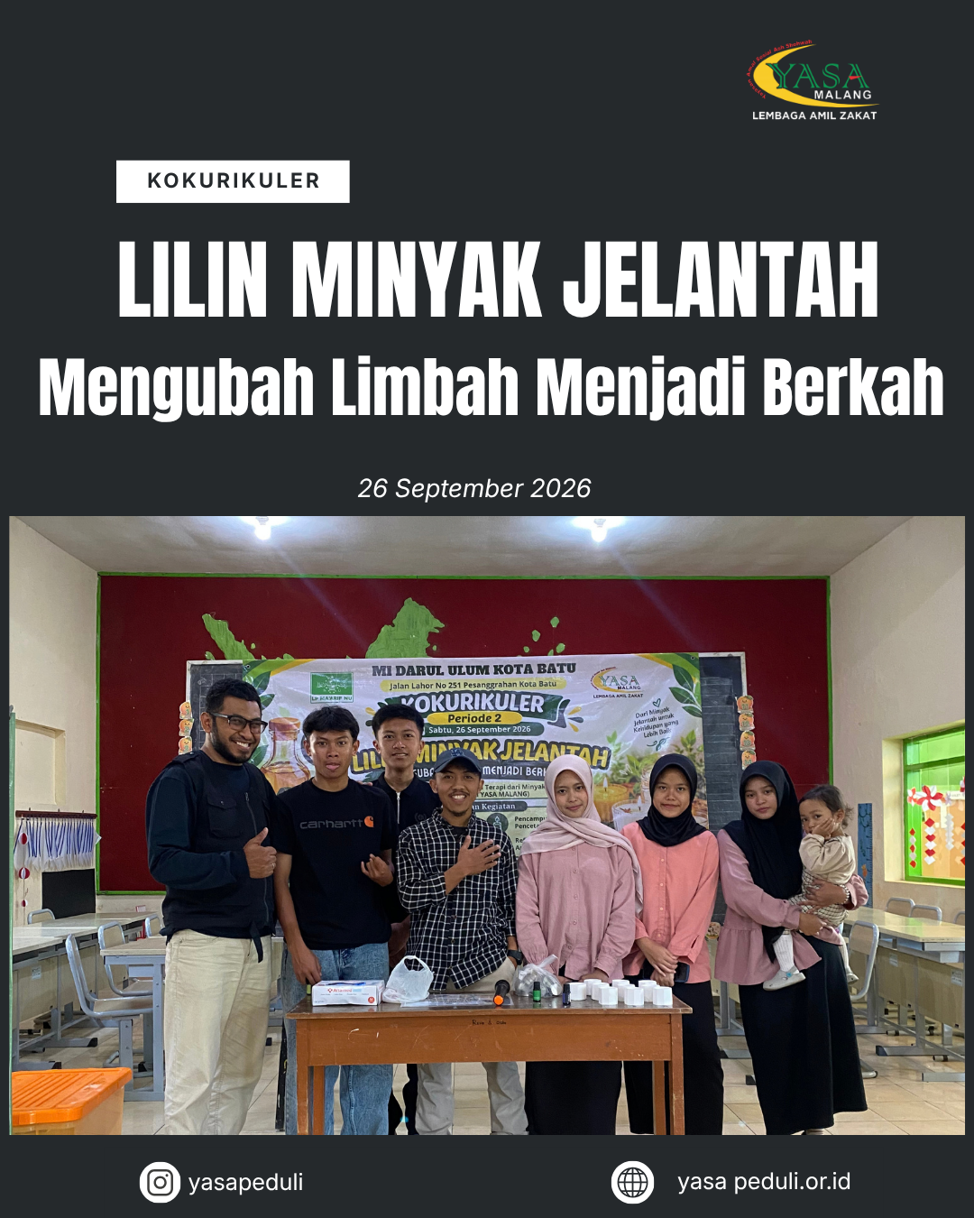Kegiatan lilin minyak jelantah di MI Darul Ulum Batu