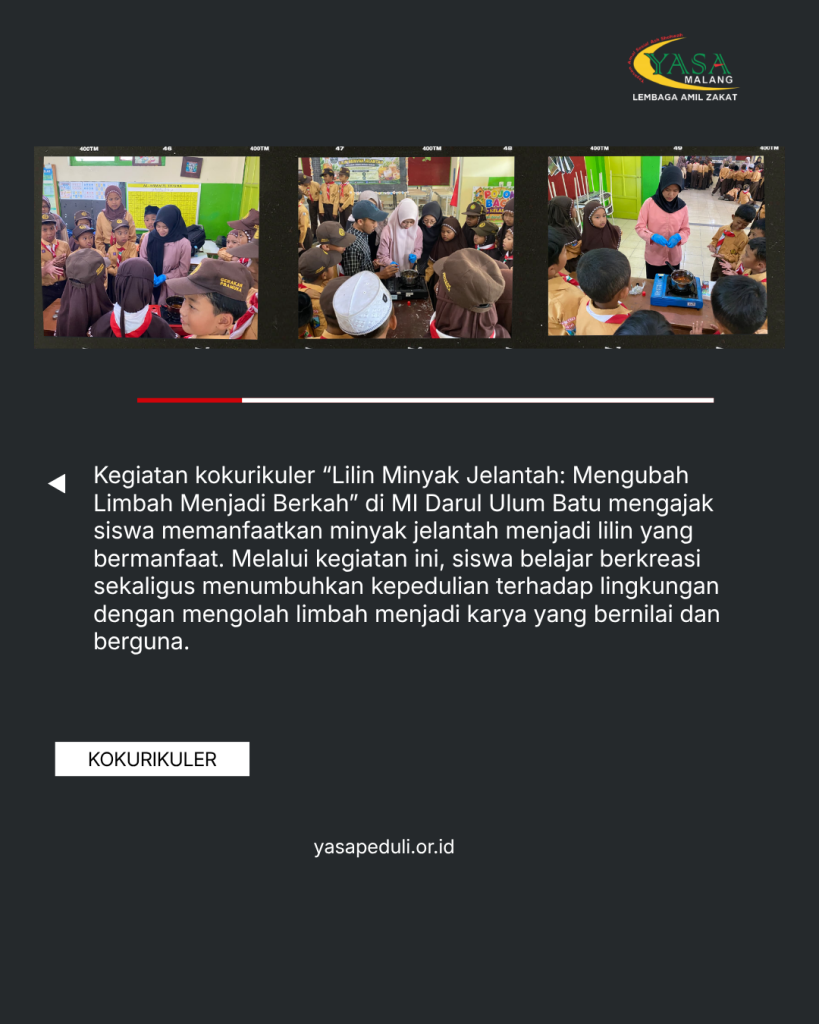 Siswa MI Darul Ulum praktik membuat lilin dari minyak jelantah