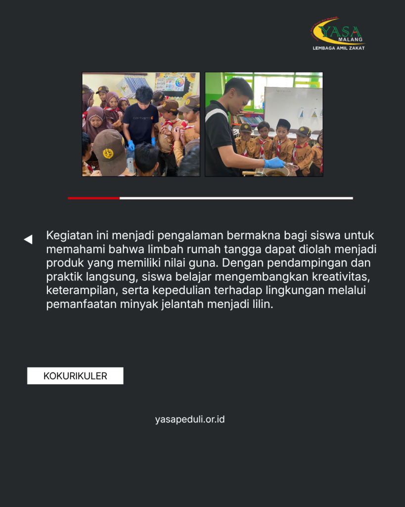 Pendampingan siswa dalam membuat lilin minyak jelantah
