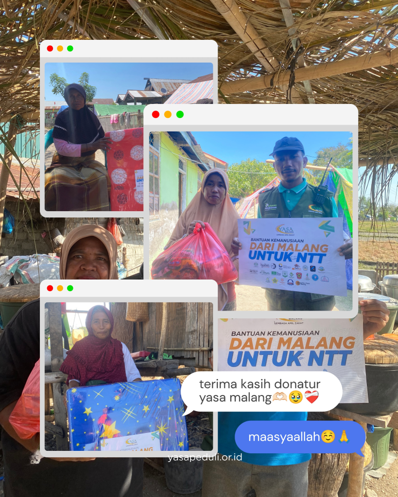 Relawan menyerahkan bantuan kemanusiaan secara langsung kepada warga NTT